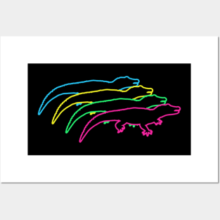 Alligator 80s Neon Posters and Art